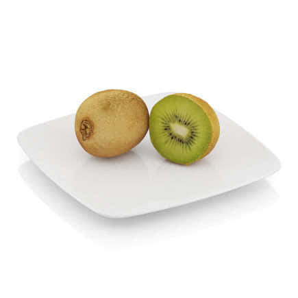 Halved kiwi fruit 3D Model