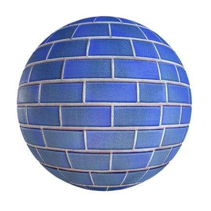 Blue Brick Wall PBR Texture