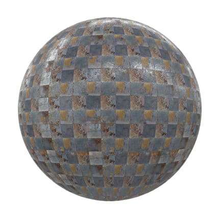 Old Metalic Tiles PBR Texture